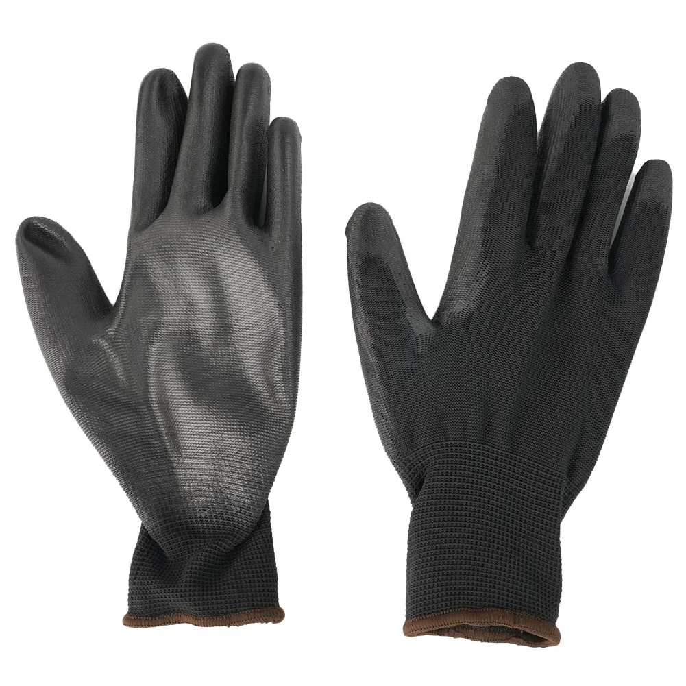 

12Pairs Safety Coating Work Gloves Hand Protect PU Nylon Antiskid Dust-proof For Carpenters Component Handling