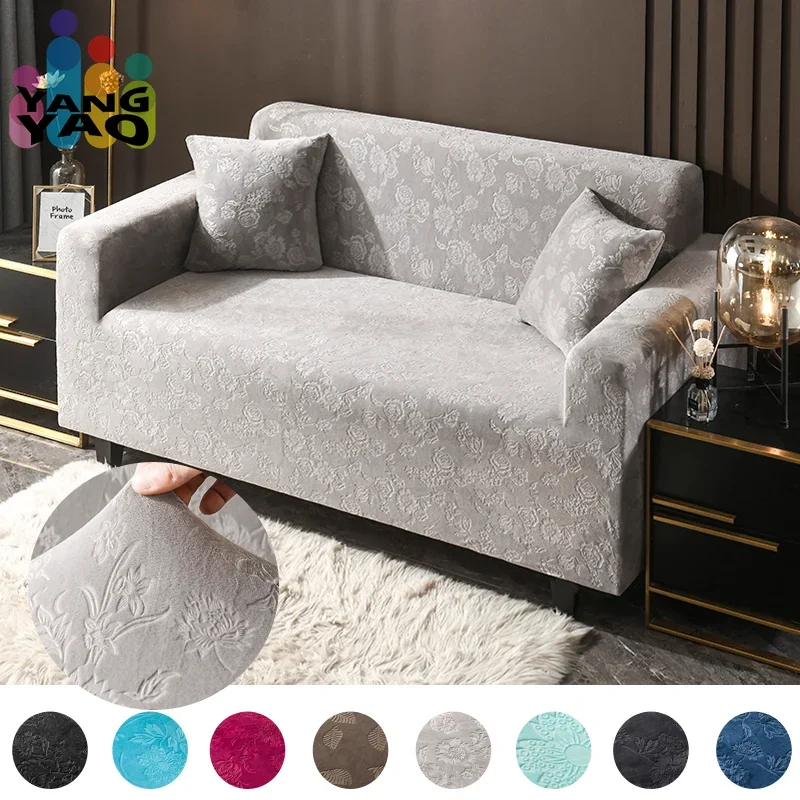 

high quality jacquard floral printed plush velvet sofa covers for living room sofa slipcovers protector for pets and kids