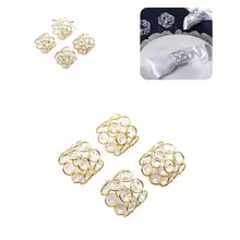 

Attractive Towel Ring Anti-wear Metal Elegant Faux Crystal Napkin Ring Napkin Holder Towel Holder 4Pcs