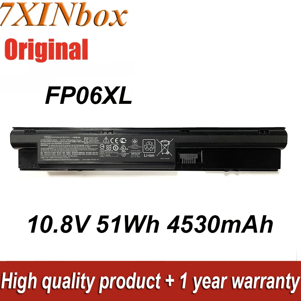 

7XINbox FP06XL 10,8 V 51Wh 4530mAh Оригинальный аккумулятор для ноутбука HP ProBook 440 450 445 470 455 G0 G1 Series FP06 FP09