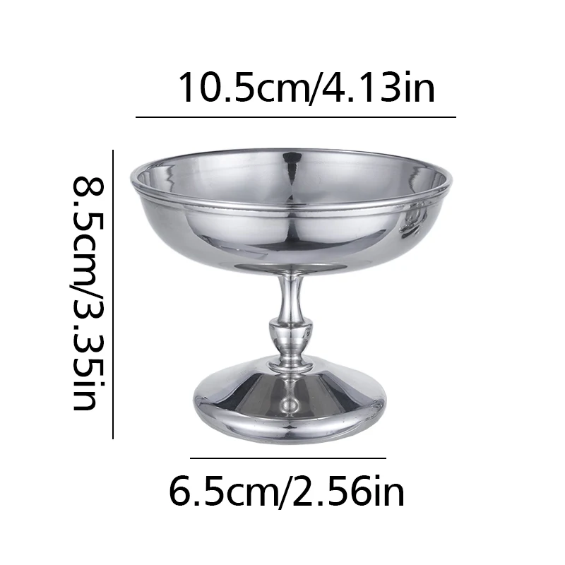 New Stainless Steel Cup Ice Cream Dessert Salad Bowl Fruit Plate Snack Dish Multifunctional Wine Cup Home Kitchen Container