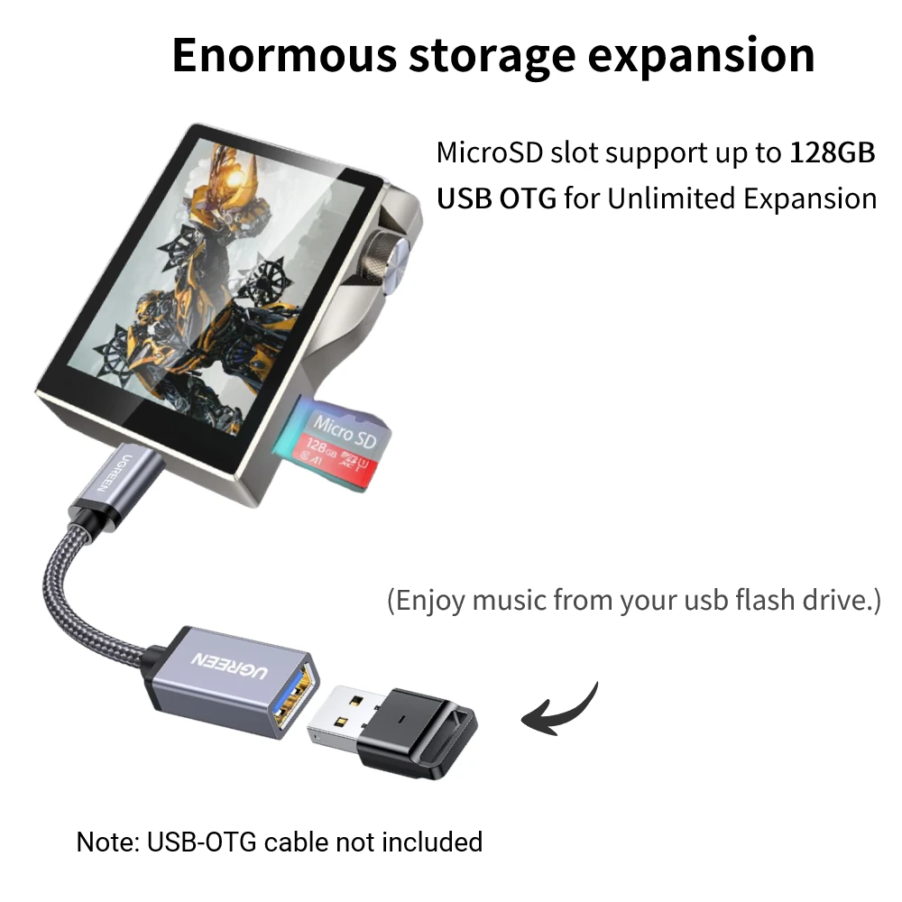 オリジナルQ3高解像度DSD256 MP3ハイファイプレーヤー、yophoonタッチ