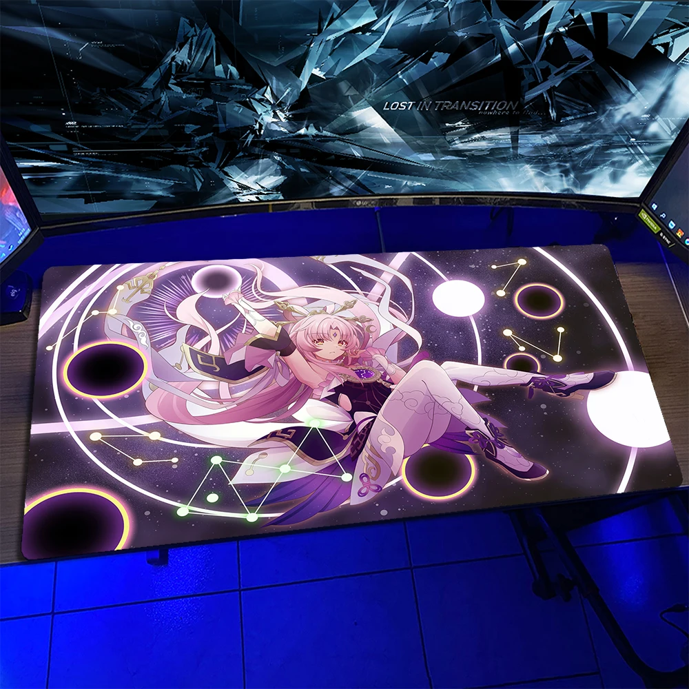 

Honkai Star Rail Large Anime Mouse Pad Pc Gamer Mousepad HD Print Sexy Girl Gaming Keyboard Pads XL Table Carpet Rubber Desk Mat