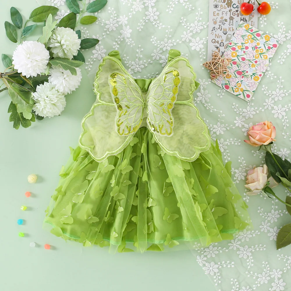 Baby And Girls Summer Transparent Mesh Butterfly Wing Dress Fresh Dress For Baby Girls (0-3 Years Old) Sab1ffb13d1fa4cc38c4cbf346d383af5U