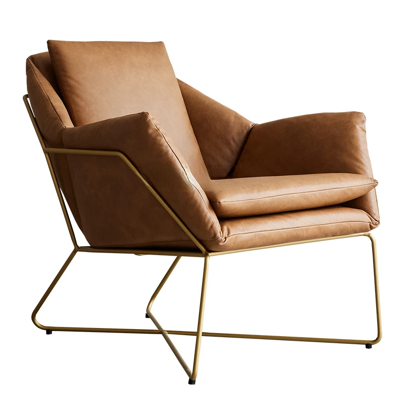 

Faux Leather Single-Seat Sofa Chair Small Apartment Imitation Leather Armchair Urban Leisure Chair