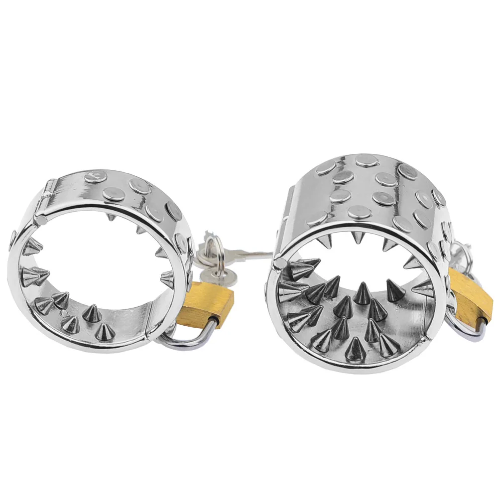 Stainless Steel Spike Penis Rings Lock Bondage Scrotum Dick Chastity Cage Metal Ring Urethral Plug Sex Toy For Men Stimulator penis chastity cage chastity lock sex toy chastity cage accessory