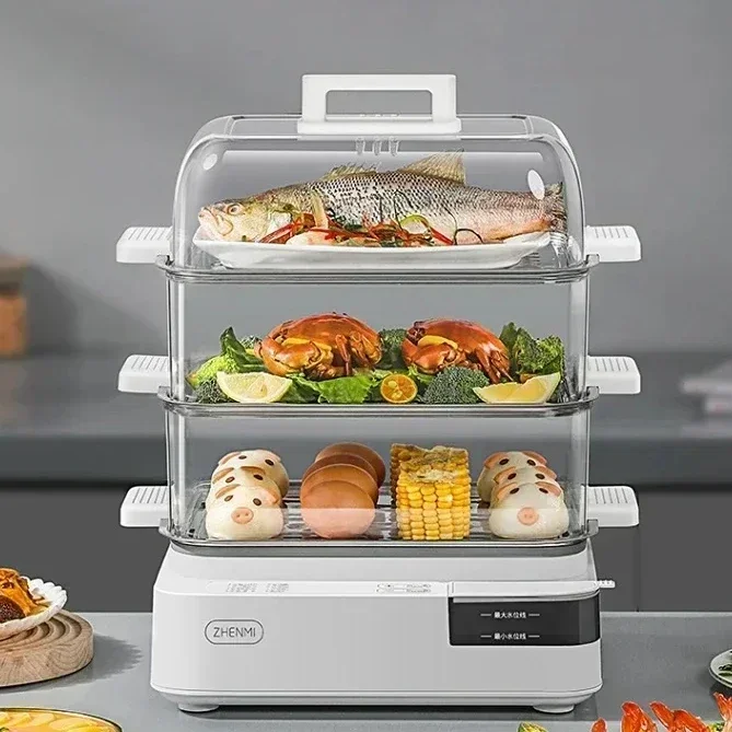 Steamer Household Steam Pot Small Multi-Functional Large Capacity Three Layers and Multiple Layers Box Electric Steamer Cooker
