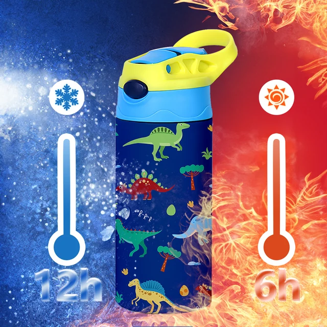 Tasse Thermos à motif de dessin animé de 12OZ/350ml, bouteille isolée en acier inoxydable, bouilloire Thermos pour enfants, tasse portative d'extérieur 3