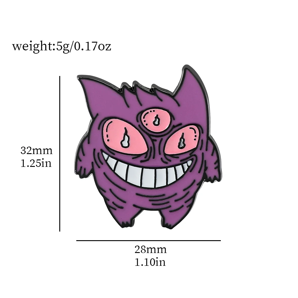 Gengar Cartoon Enamel Lapel Pin – Anime-Inspired Accessory