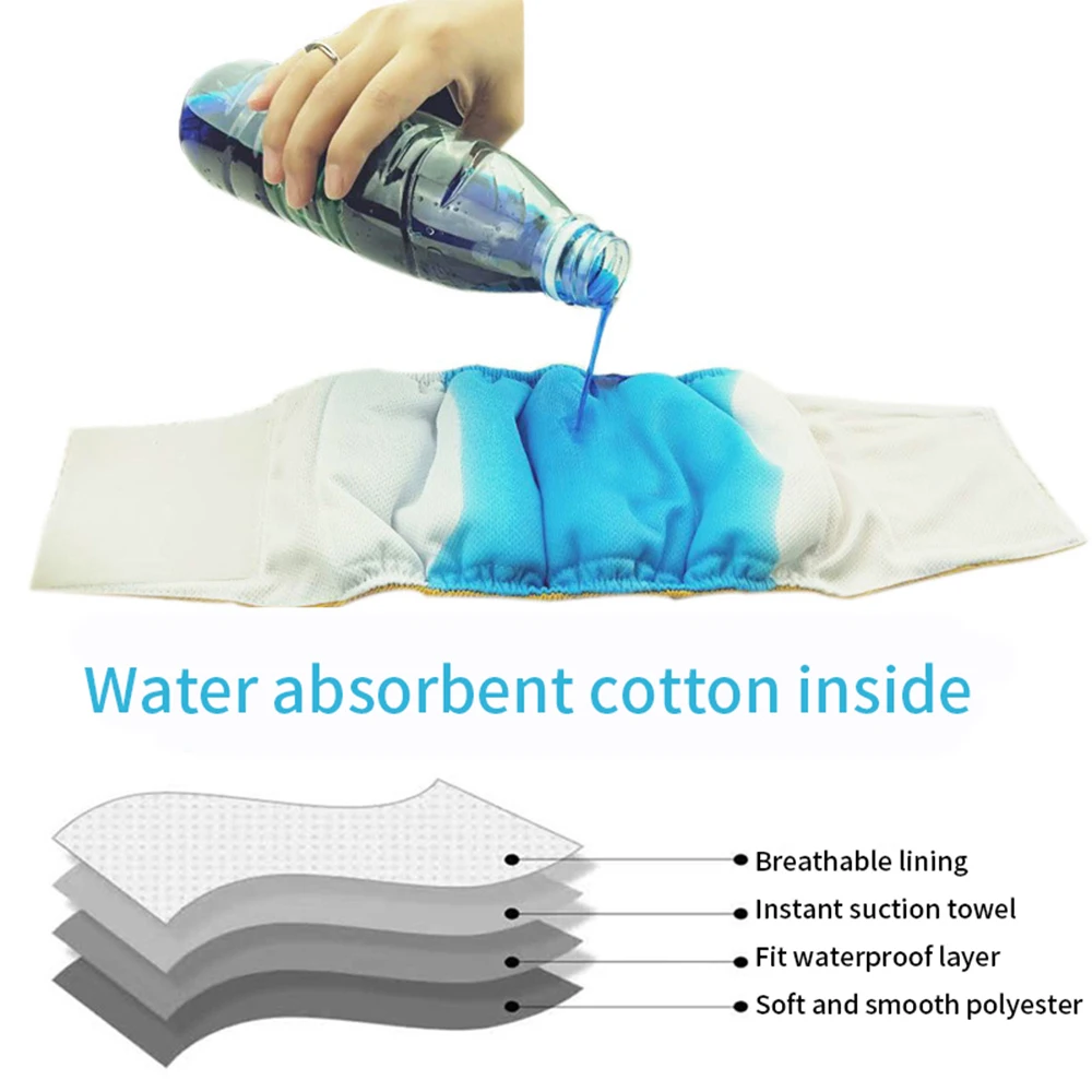 Male Dog Sanitary Belly Band Diaper Wraps - Cotton Puppy Underwear