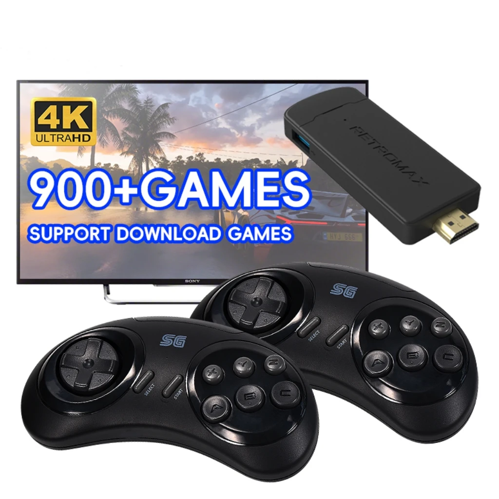 Console de jeu vidéo rétro sans fil 16 bits, pour Sega Genesis, compatible HDMI, plus de 900 jeux pour SEGA/FC 1 Console de jeu vidéo rétro sans fil 16 bits, pour Sega Genesis, compatible HDMI, plus de 900 jeux pour SEGA/FC 1