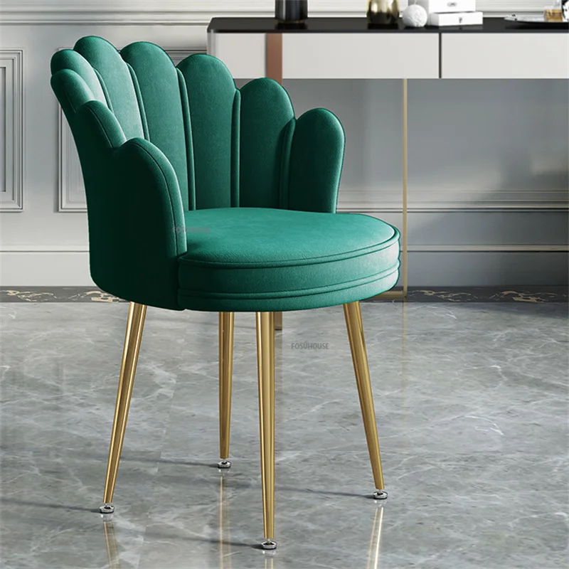Nordic velvet Living Room Chairs for Living Room Furniture Light Luxury Simplicity Home Cute Girl Makeup Dressing Backrest Chair