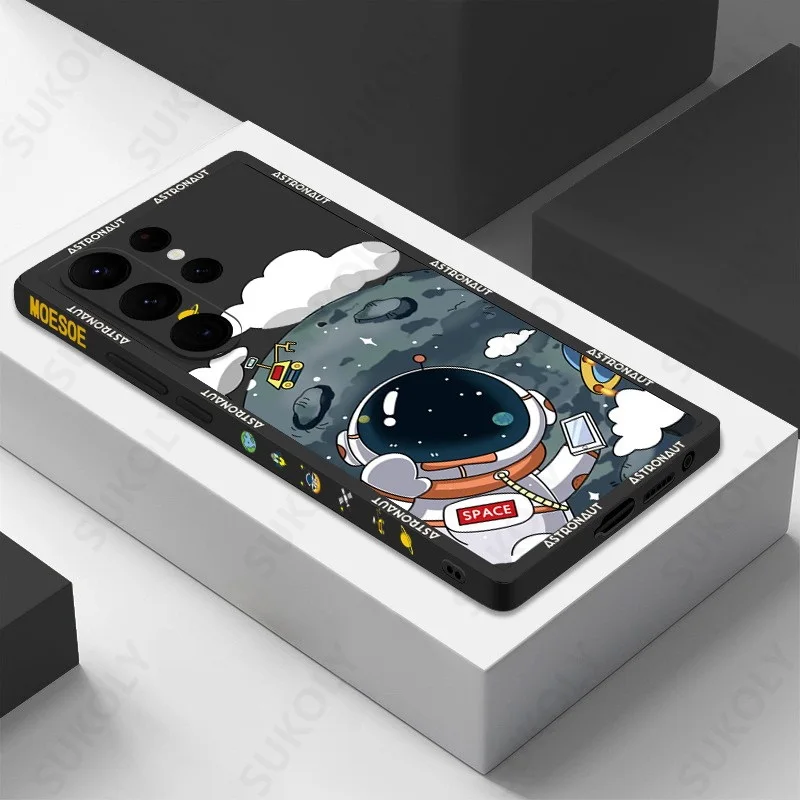 Adorable Astronaut Cartoon TPU Phone Case - Space Theme Cover