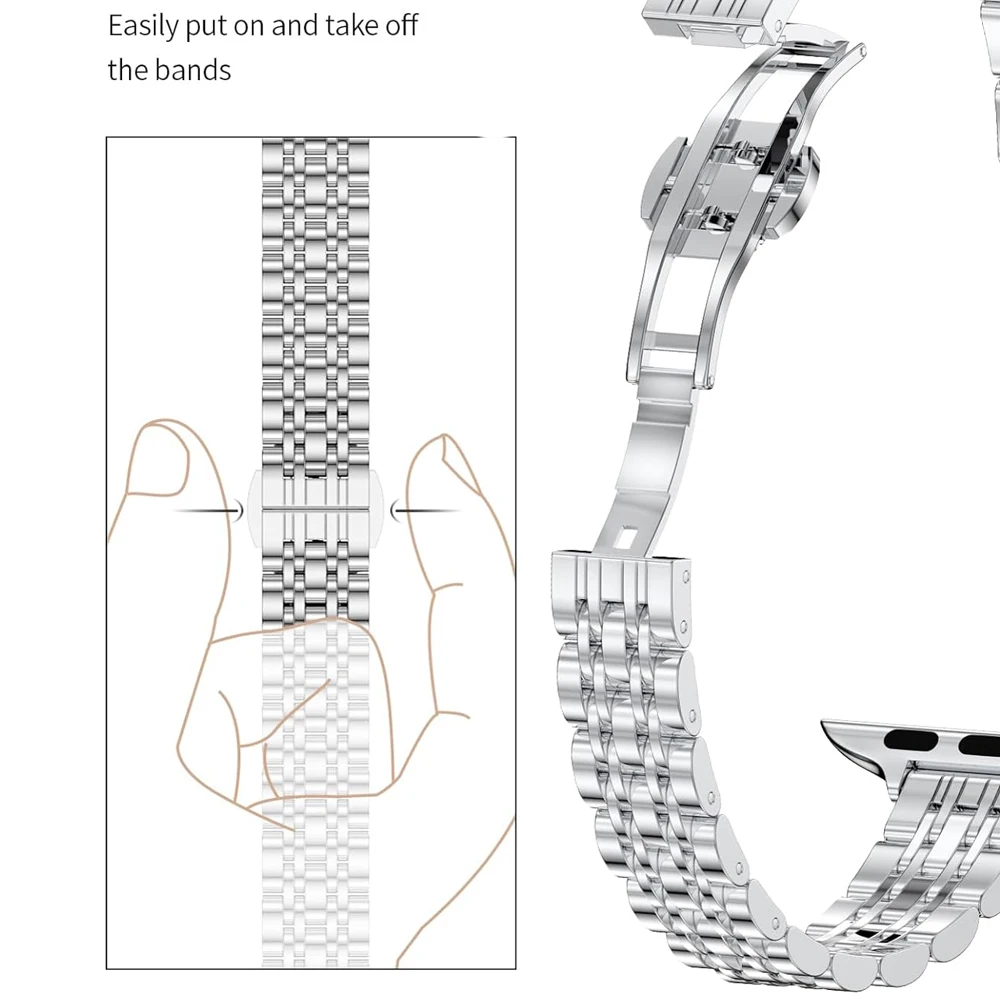 الفولاذ المقاوم للصدأ سليم الفرقة ل أبل حزام ساعة...