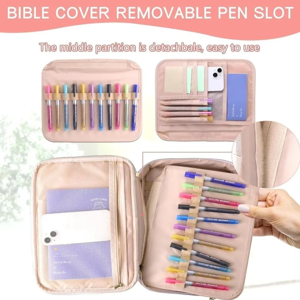 Portable Bible Cover Case Large-capacity Dustproof Bible Carrying Bags Multilayer with Shoulder Strap Book Storage Bag