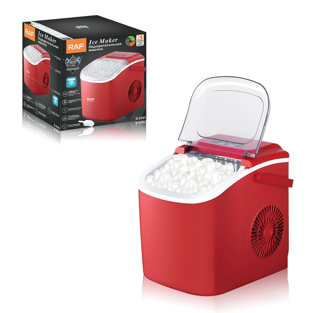 RAF Countertop Electric Ice Maker Machine for Home Office Parties-Bullet Ice with Scoop and Basket New Design