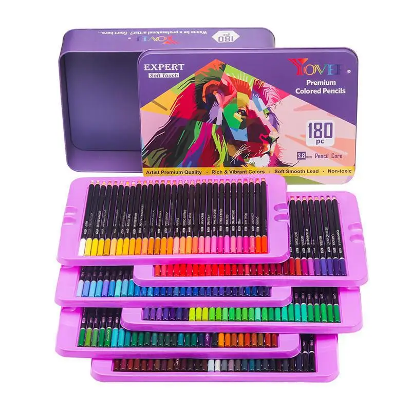 Kalour Colored Pencils 180 Pcs Set Color Lead Set Oily Color Pencil Art Set Hand-painted Sketch Students Art Supply