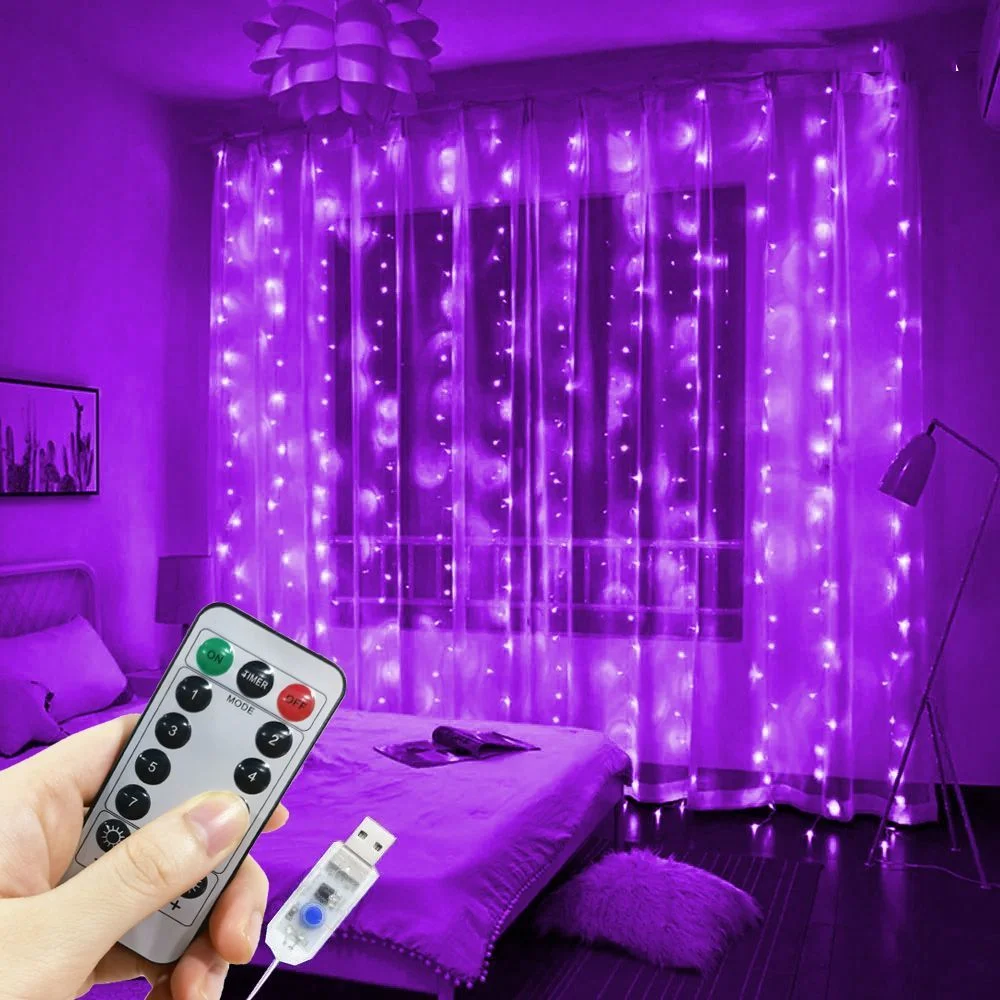 

3/4/6M LED String Lights Christmas Decoration Remote Control USB Wedding Garland Curtain Lamp Holiday For Bedroom Outdoor Fairy