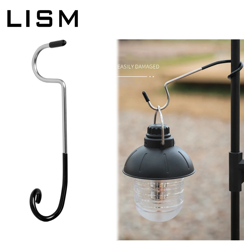 

Camping Lantern Hook Hanger Stainless Steel Non-Slip Portable Tent Pole Outdoor Traveling Fishing Hiking Light Lamp Stand Holder