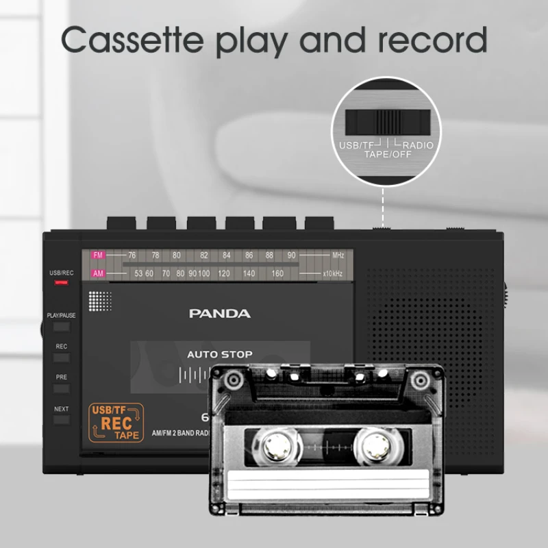 Reproductor de cinta Bluetooth Vintage nostálgico SW/FM/AW Radio U Disco/TF  Reproducción de tarjeta 80 Grabadora de casete estéreo