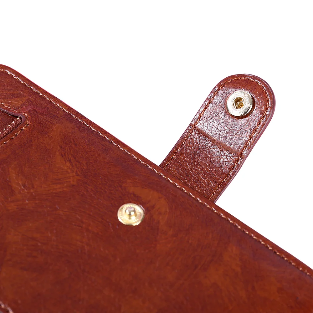 Luxurious Leather Zipper Wallet Case with Magnetic Closure