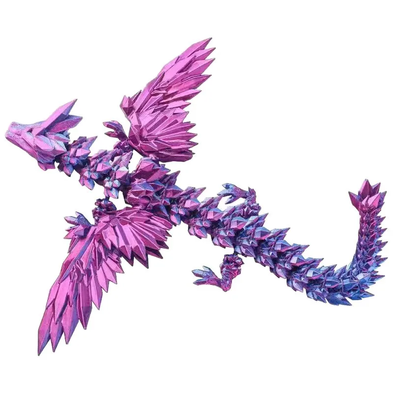 15cm 3D Printed with Movable Wings Dragon Movable Joint Fidget Toy Rotatable Articulated Office Desktop Ornament Toy Crafts Gift