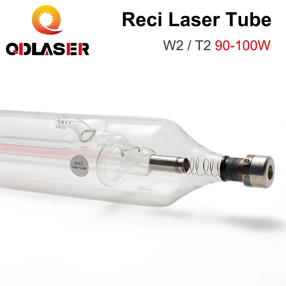 QDLASER Reci 레이저 튜브, 직경 1200mm, W2 T2, 90W-100W Reci 레이저 튜브, CO2 레이저 조각 및 절단기, S2 Z2, 80mm