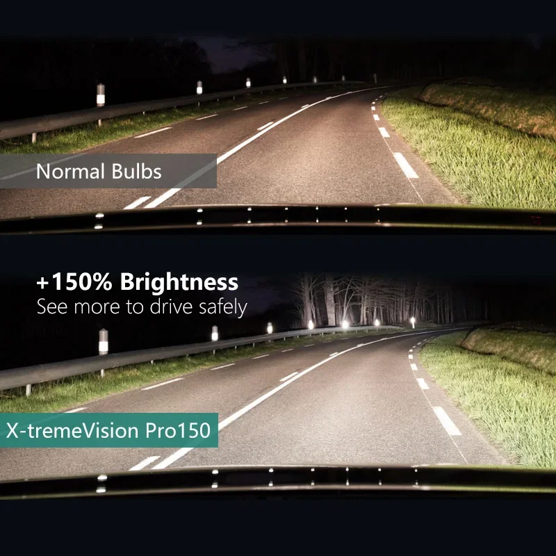 Philips H7 12V 55W X-treme Vision Pro150 Xenon White Light Halogen Headlight 150% Brighter Car Genuine Original Bulbs, 2X 5