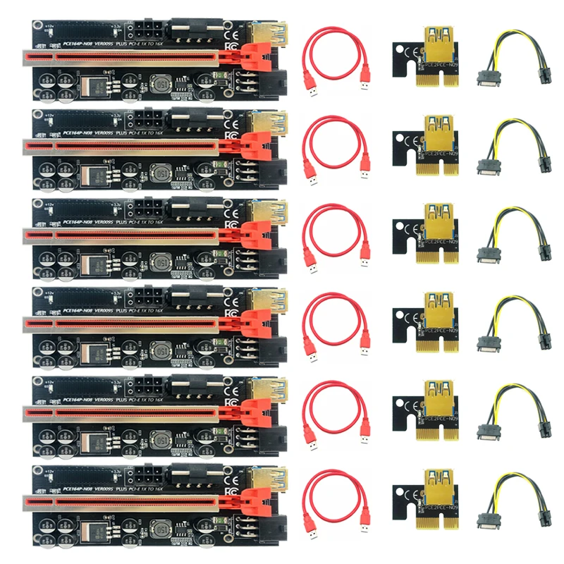 6PCS-PCIE-Riser-009S-Plus-Gold-USB-3-0-Cabo-Riser-PCI-Express-X16 ...