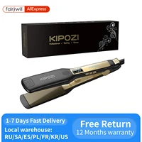 KIPOZI Professional Hair Straightener Titanium Flat Iron with Digital LCD Display Dual Voltage Instant Heating Curling Iron 1