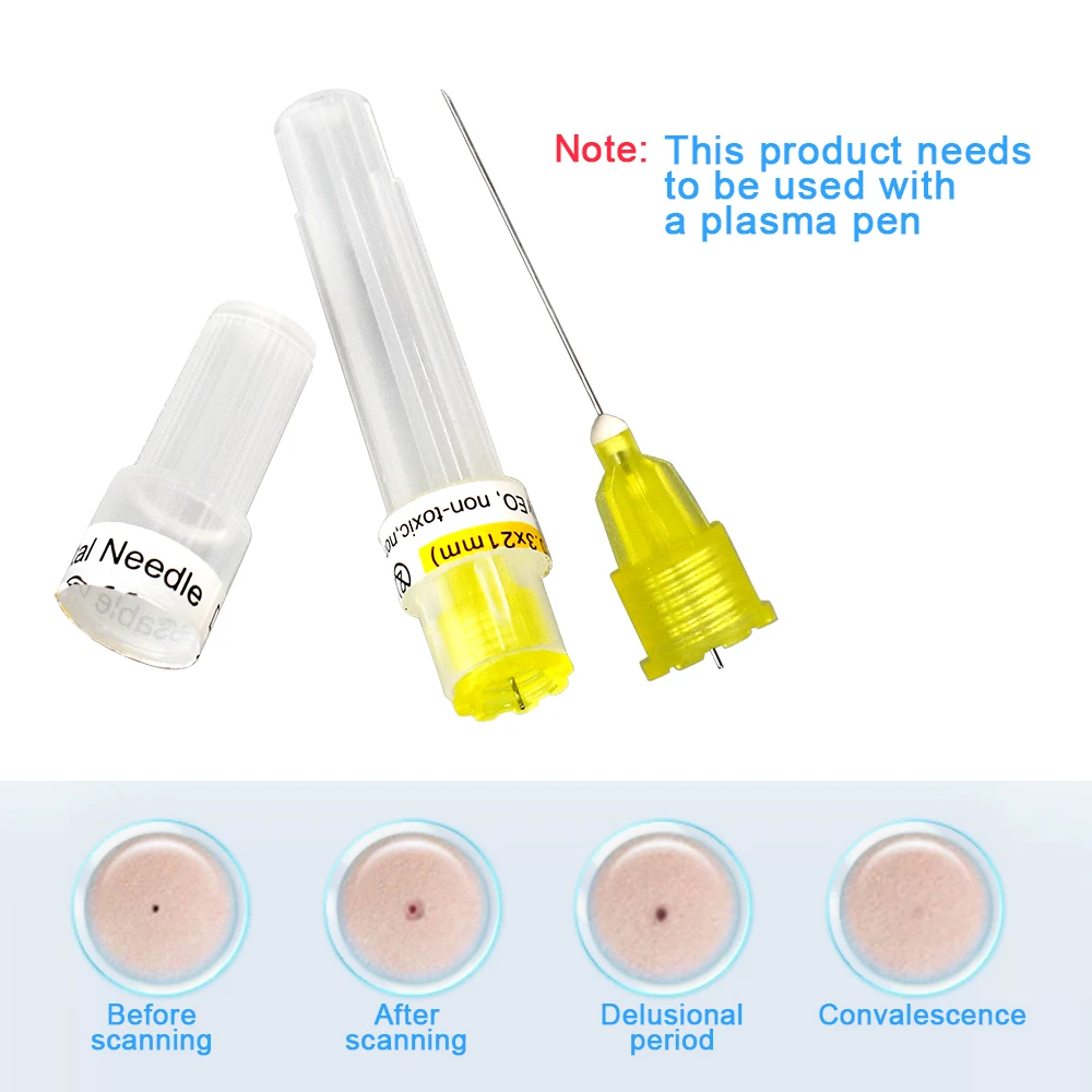 Plasma Pen Needles 0.3*21mm PAA Ozone Plasma Skin Tag Removal Pen Needles for Beauty Face Eyelid Lift Spot Mole Tattoo Removal