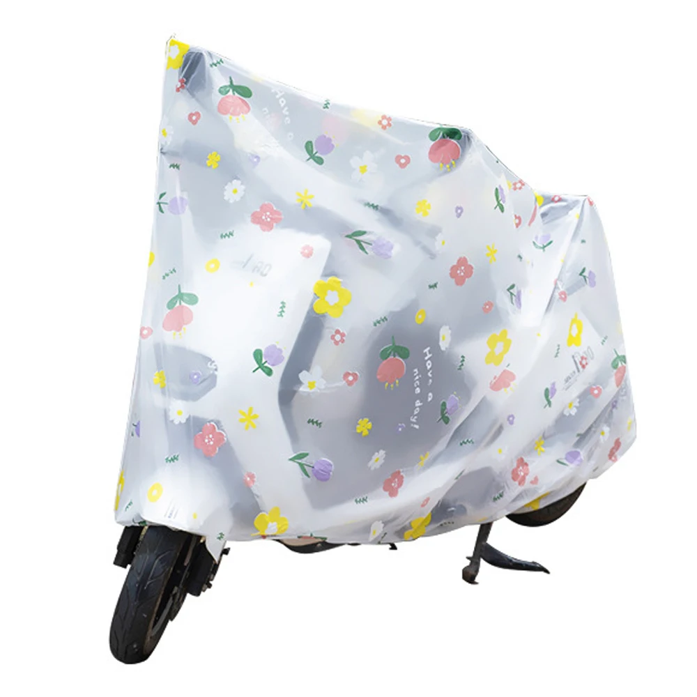 Motorcycle Cover Translucent Motorcycle Cover Waterproof Raincover Electric Bicycle Sunshine Cover Rainproof Dustproof Bike Protective Gear