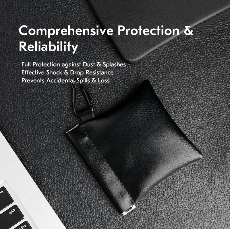 Plus Case Earphone Box: Self-Closing Square Portable Storage Bag