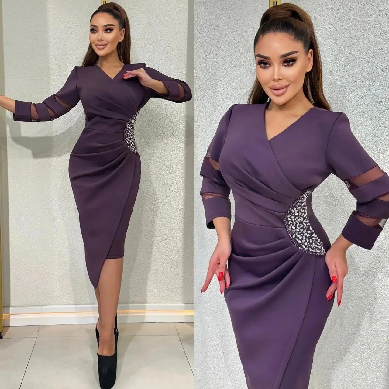 

Женское платье для выпускного вечера с V-образным вырезом