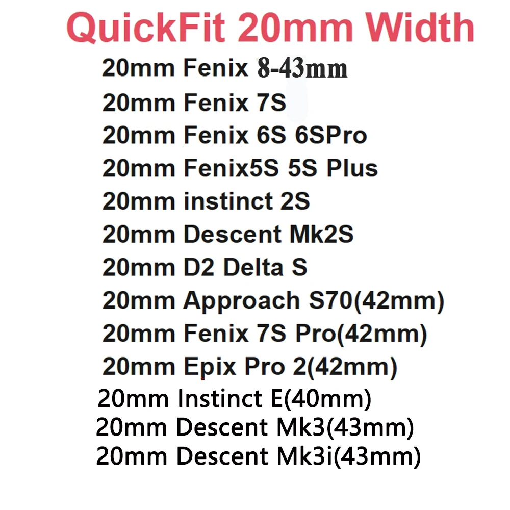 Premium 20mm Silicone Sport Watch Band Strap - Quickfit Design, Durable and Comfortable Bracelet for Active Lifestyles