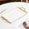 Household Rectangular Light Luxury Tray  Cosmetics Storage Tray Living Room Water Cup Storage Hotel Apartment Storage Tray New 3