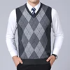 2025 New Fashion Brand Sweater For Mens Pullovers plaid Slim Fit Jumpers Knitred Vest Autumn Korean Style  Casual Men Clothes 1