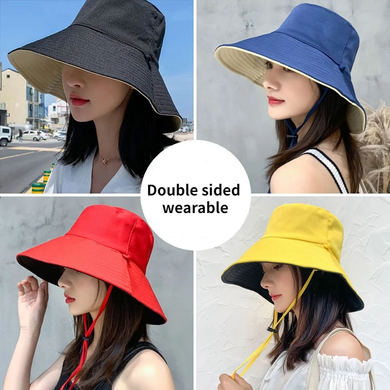 

2023 New Women's Fisherman Hat Double Sided Wearable, Spring and Summer Sunscreen UPF50+UV Protection Fashion Travel Hat