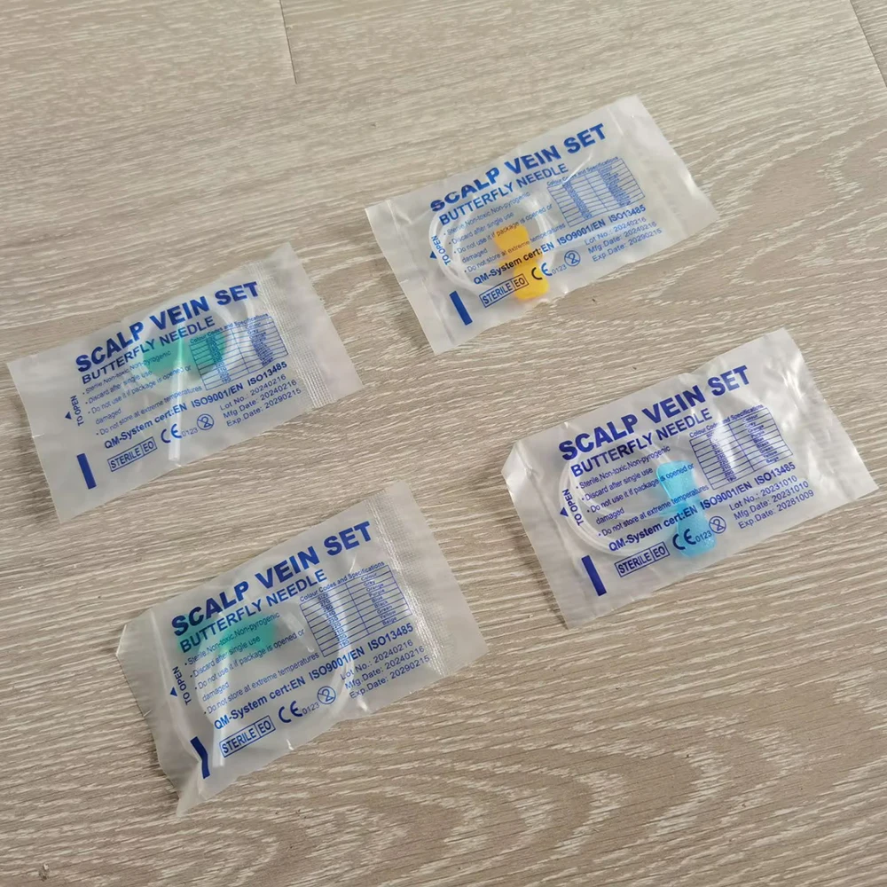 Disposable Infusion Needle 10 Pcs Disposable Butterfly Blood Collection Needle double wing type Blood Collection Needle Pet Care Room Cat Dogs Animal