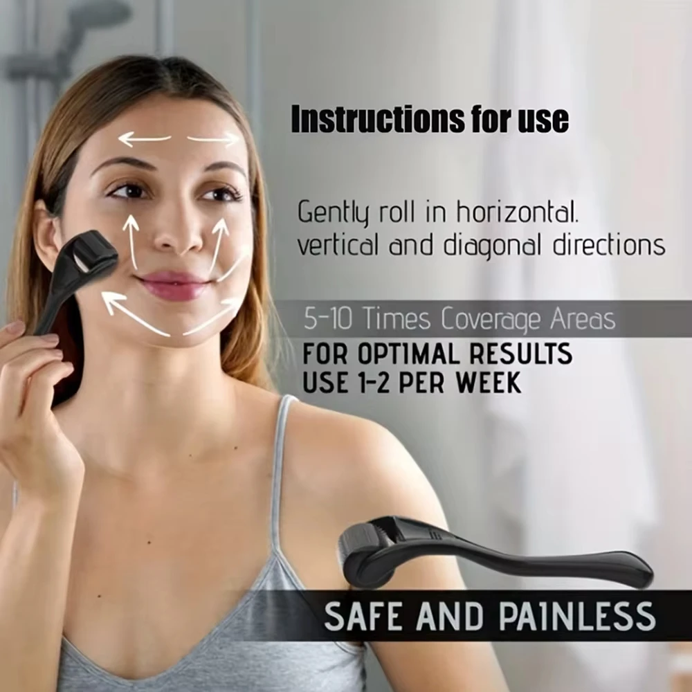 Derma Roller 0.2/0.25/0.3mm Hair Beard Grow Facial Skin Face 540 Microneedles Cosmetic Beauty Instrument Women Man