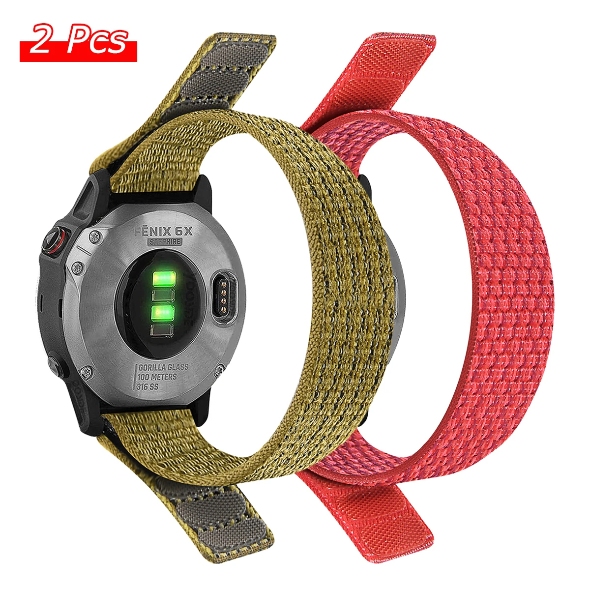 Durable Nylon Loop Watch Band with QuickFit Strap, 26mm/22mm