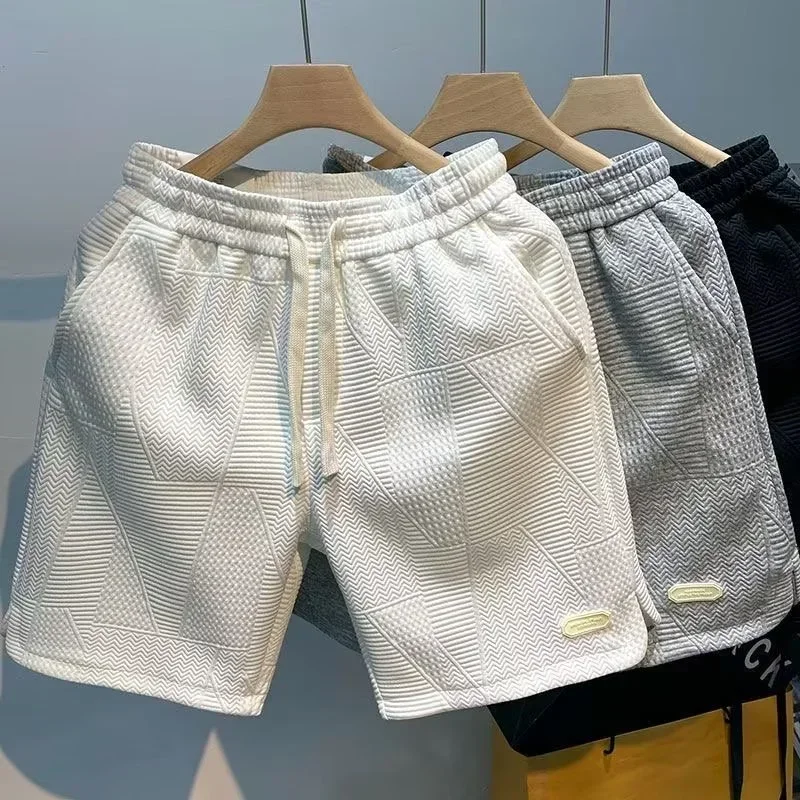 Trendy Summer Casual Beach Pants Loose Fit Five-Quarter Length Men's Fashion Brand Embroidered Comfortable Shorts 1