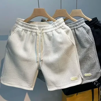Trendy Summer Casual Beach Pants Loose Fit Five-Quarter Length Men's Fashion Brand Embroidered Comfortable Shorts 1