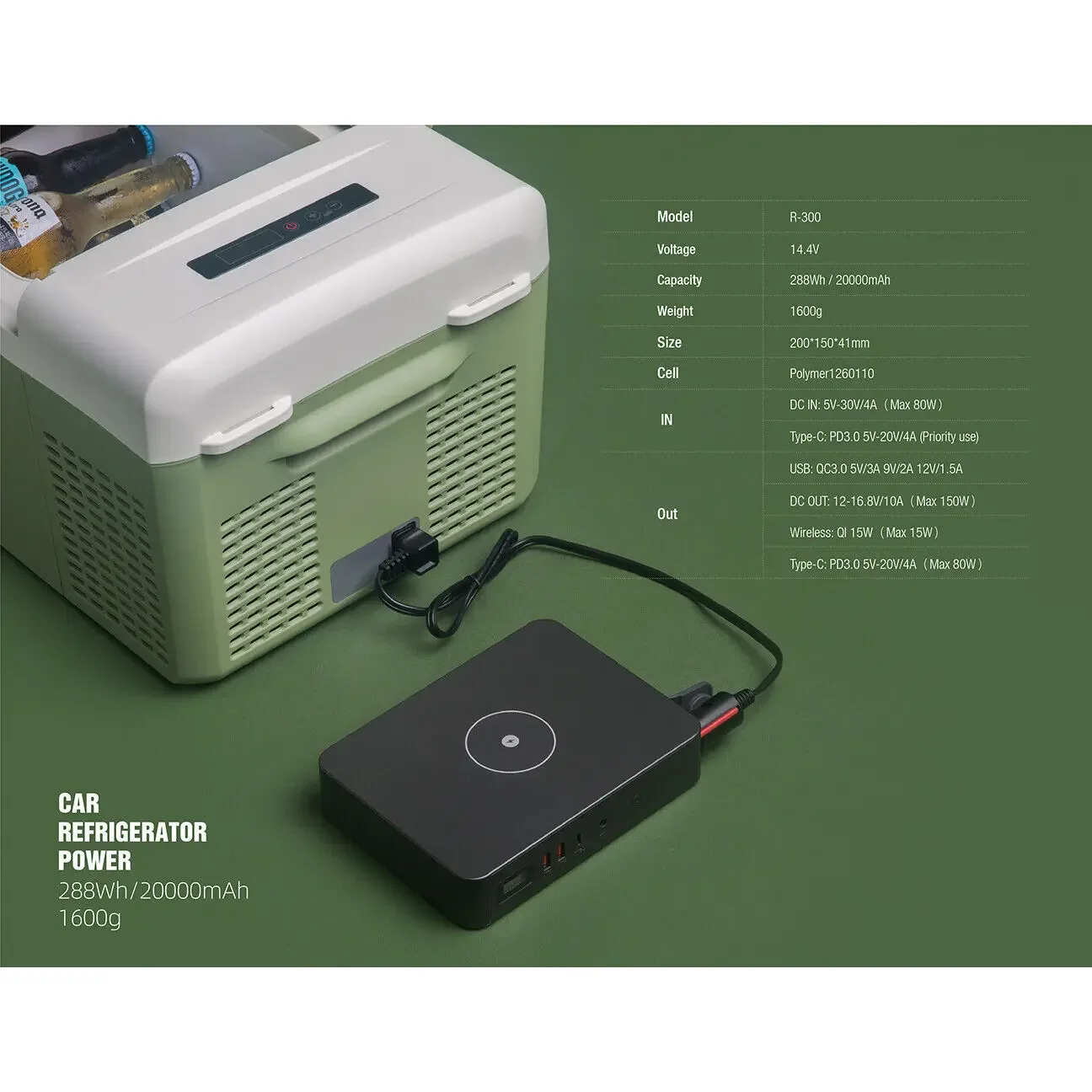 

288Wh Car Refrigerator Power Portable Power Station Solar Generator for Outdoor Hunting and Camping,Touring car,Family Backup
