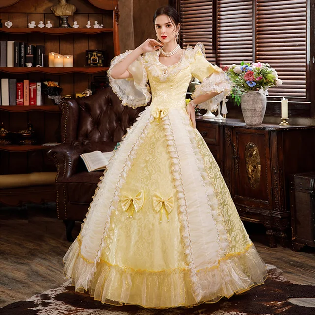 Rococo Champagne Victorian Style Dress Women Prom Gown Clothing Historical  Costume - Dresses - AliExpress
