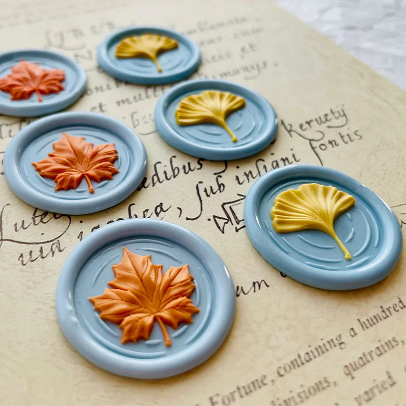 3D Relief Seal Wax Stamps Copper Head New Ginkgo Leaf DIY Sealling Wax Stamp Envelope Wedding Invitation Crafts Decoration