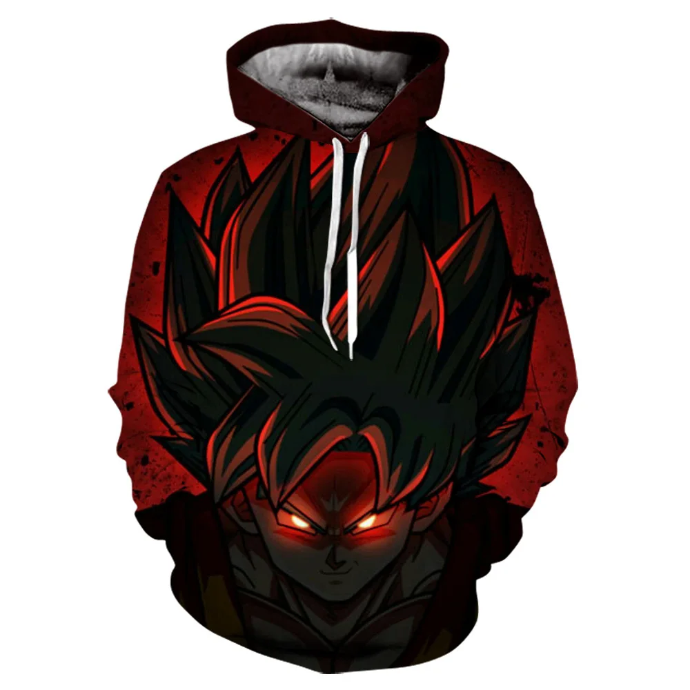 Dragon Ball 3D Digital Printing Hoodie Cartoon Anime Hooded Sweatshirt Wukong Loose Type Youth Popular Daily Casual Style