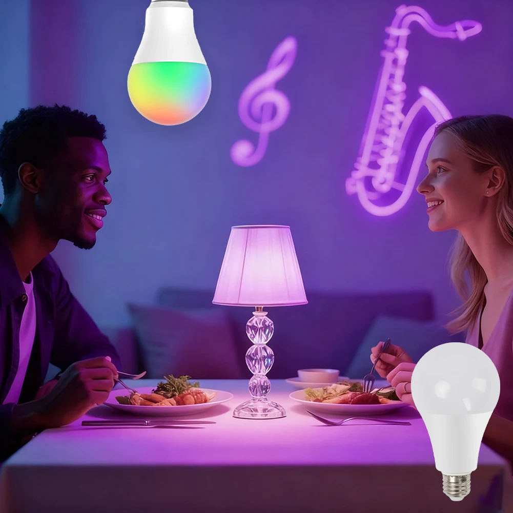 E27 RGB LED Light Bulb 9/12/15W 220V Vivid Multicolor Spotlight with Remote for Bedroom Party Trendy Home Decoration