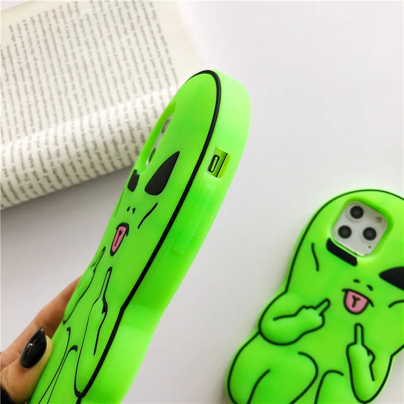 Funny Cartoon Swag Alien Phone Case for iPhone 17 Pro Max/16/15 Pro/14/13 Soft Silicone Rubber Funda 17 Pro/16 Pro — view 3