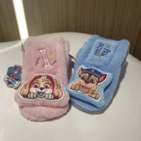 100% Genuine Paw Patrol Thicken Cross Collar Scarf Kids Girls Glove Warm Winter Muffler Fur Plush Cute Shawl Scarfs High quality 4
